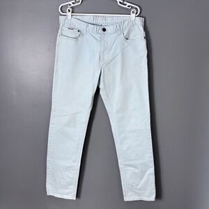 Calvin Klein Jeans Mens 36x32 Slim Straight Light Blue Stretch Chino Pants